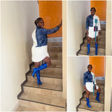 Mini Shirt Dress is the perfect mix of casual, cute, and edgy! This oversized mini dress gives that effortless vibe with blouse-style fit, denim patch accents, and a distressed touch to keep it stylish.
