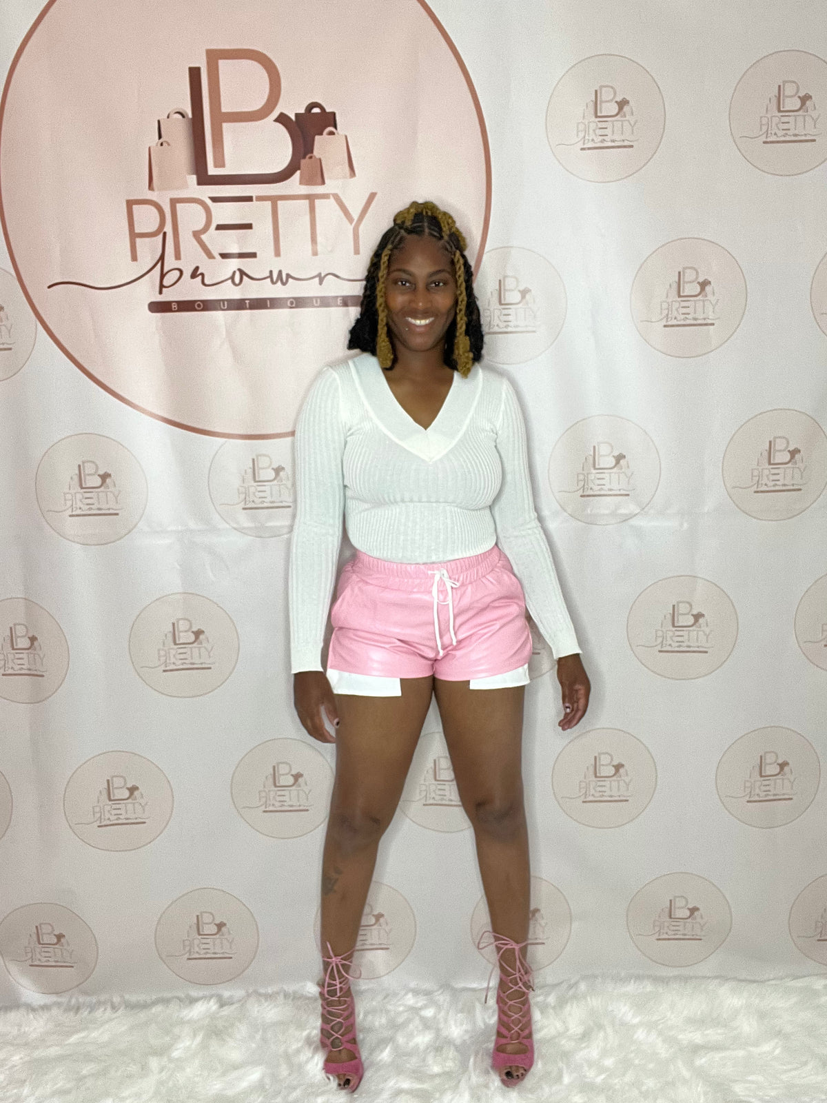 hese shorts come in a vibrant pink leather with a drawstring waist for the perfect fit. Style them for a night out or a casual vibe – they’re ready for whatever!