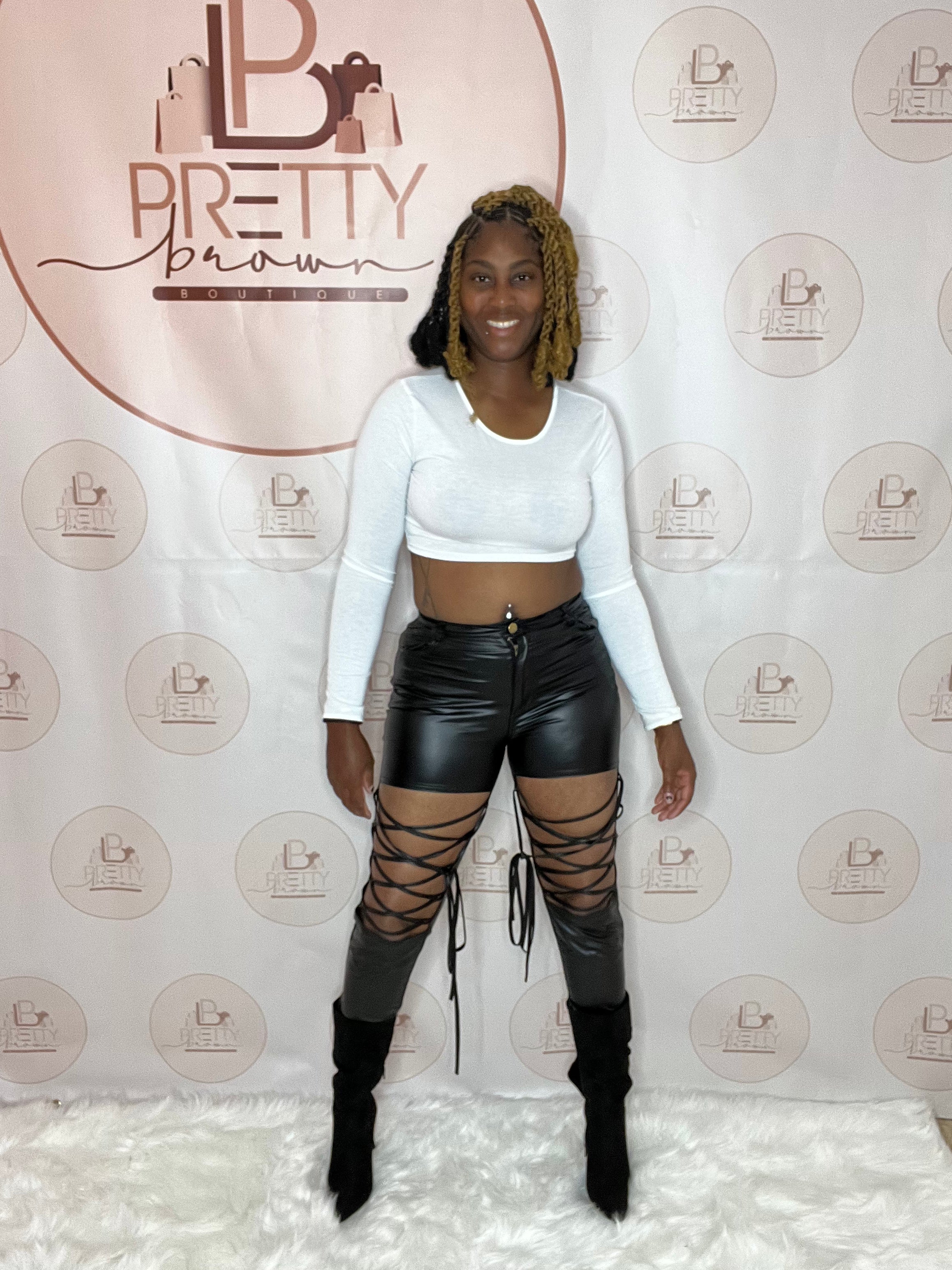 These black leather pants are fire! The rope cut-out detail shows off your thighs, and the fit is just right—stylish without the squeeze.

Available in S, M, L, & XL
Stretchy & flattering fit
Rope cut-out detail
High-waist style
Pair with a fitted top or oversized blazer for a sleek look!